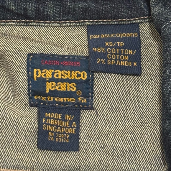 Vintage Parasuco Jeans Cropped Jean Jacket XS - Picture 3 of 5